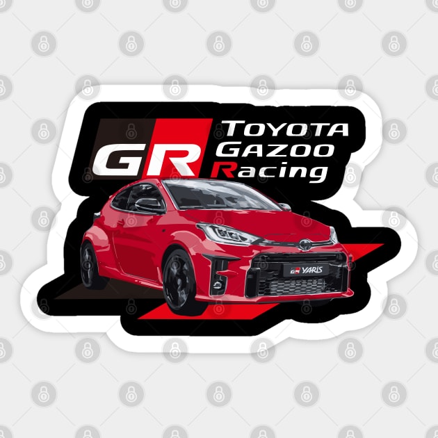 TOYOTA GR YARIS - gazoo racing Scarlet Flare Sticker by cowtown_cowboy